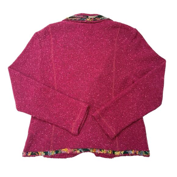 Vintage Canvasbacks Sweater Size Medium Pink Cardigan‎ Lagenlook Art To Wear - Picture 2 of 10